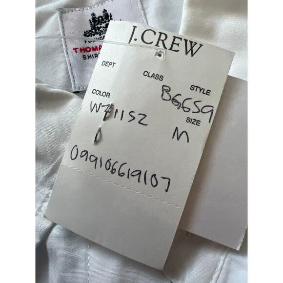 Thomas Mason J.Crew White Poplin Shirt Medium NWT - Picture 7 of 13